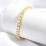 18k Plated Moissanite Tennis Bracelet 3/4/5mm S925 Sterling Silver