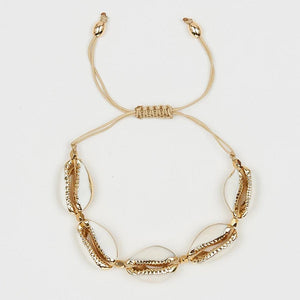 18k Plated Puka Cowrie Shells Necklace Cord Closure