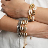 18k Plated Puka Cowrie Shells Necklace Cord Closure