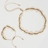 18k Plated Puka Cowrie Shells Necklace Cord Closure