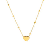18k Plated Peach Heart Pendant Necklace for Women Ladies Clavicle Chain