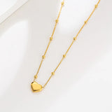 18k Plated Peach Heart Pendant Necklace for Women Ladies Clavicle Chain