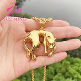18k Plated Pendant with Chain Anchor Crocodile Mermaid Elephant Necklace