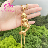 18k Plated Pendant with Chain Anchor Crocodile Mermaid Elephant Necklace