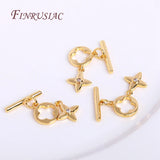 18k Plated Flower Toggle Clasp with Star Charms