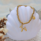 18k Plated Balloon Dog Stretch Bracelet Lucky Charm Jewelry