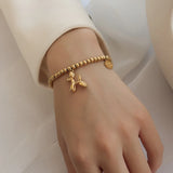 18k Plated Balloon Dog Stretch Bracelet Lucky Charm Jewelry