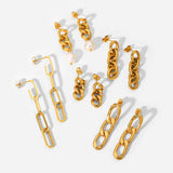 18k Plated Stainless Steel Pearl Chain Earrings for Women