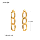 18k Plated Stainless Steel Pearl Chain Earrings for Women