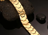 18k Gold-Plated Health Magnet Stone Bracelet Men's Bangele 8.26''