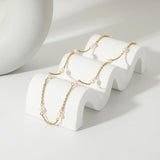 18k Plated Stainless Steel Natural Freshwater Pearl Pendant Necklace