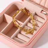 18k Gold-Plated U-Shaped Character Ot Button Horseshoe Chain Hand Jewelry