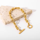 18k Gold-Plated U-Shaped Character Ot Button Horseshoe Chain Hand Jewelry
