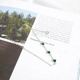 Green Emerald CZ Heart Charms Bracelet 925 Sterling Silver
