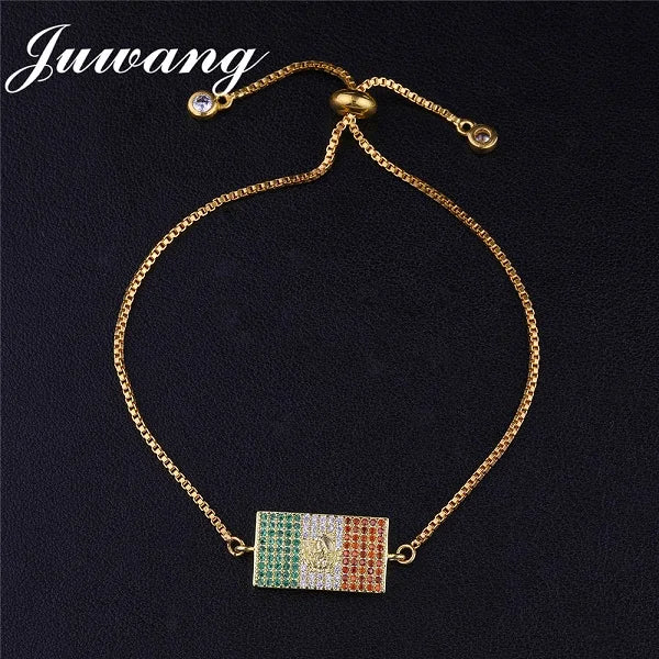 Mexico Football Fans Bracelet Adjustable Chains 18k Plating Charm Jewelry Gift