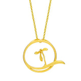 Vintage Chinese Style Orchid Pendant Necklace 925 Sterling Silver