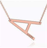 18k Plating Initials Necklaces Carved Names Sweater Chains