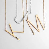 18k Plating Initials Necklaces Carved Names Sweater Chains