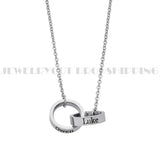 18k Double Name Ring Necklace for Men and Women Wedding Necklace