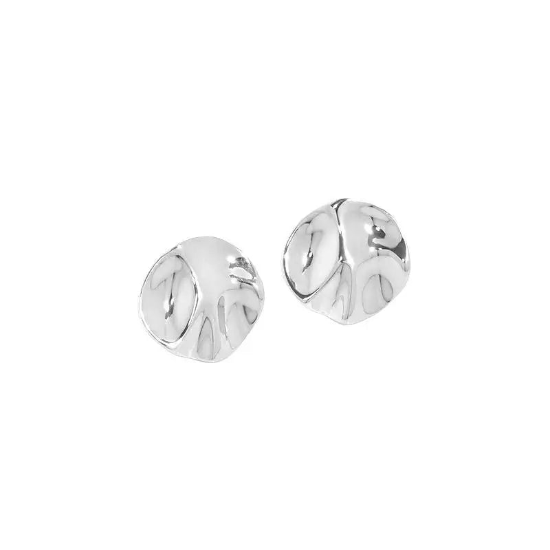 18k Plated Bump Stud Earrings 925 Silver 12.3mm Round Earings