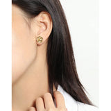 18k Plated Bump Stud Earrings 925 Silver 12.3mm Round Earings