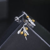 Vintage Sterling Silver Olive Berries Stud Earrings