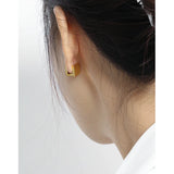 Sterling Silver Square Hoop Earrings Glossy Cube Earring Femme Fine Jewelry