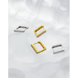 18k Zircon Cube Hoop Earrings 925 Sterling Silver Fine Jewelry