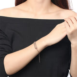 18k Rose & Silver Chain Bracelets for Women