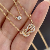 18k Platinum Diamond Charm Necklace