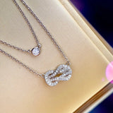 18k Platinum Diamond Charm Necklace