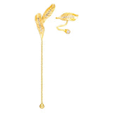 18k Zircon Autumn Leaves Stud Earrings 925 Silver Original Vintage Jewelry
