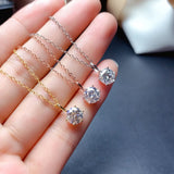 18k Gold-plated Moissanite Classic Six-claw Diamond Necklace