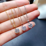 18k Gold-plated Moissanite Classic Six-claw Diamond Necklace
