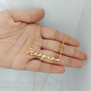 Personalized Name Necklace with CZ Stone, Custom Name Jewelry