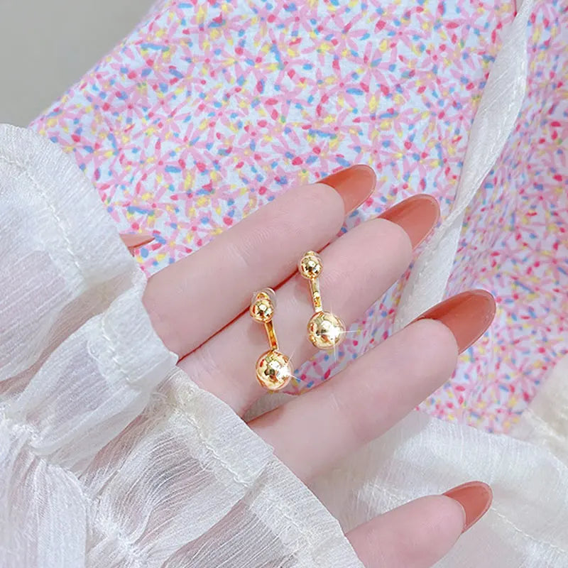 18k Metal Earrings Minimalist Charm Daily Women Jewelry Accessories