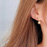 18k Metal Earrings Minimalist Charm Daily Women Jewelry Accessories