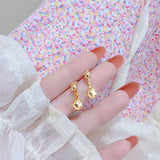 18k Metal Earrings Minimalist Charm Daily Women Jewelry Accessories