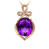 Rose Amethyst Tourmaline Diamond Necklace