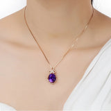 Rose Amethyst Tourmaline Diamond Necklace