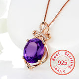Rose Amethyst Tourmaline Diamond Necklace