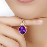 Rose Amethyst Tourmaline Diamond Necklace