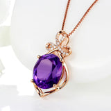 Rose Amethyst Tourmaline Diamond Necklace