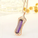 18k Rose Pendant Necklaces Crystal Zircon Choker Vintage Jewelry