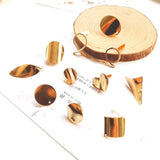 Copper Mirror Surface Wave Bending Peach Heart Ear Nail