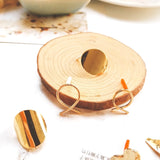 Copper Mirror Surface Wave Bending Peach Heart Ear Nail