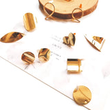 Copper Mirror Surface Wave Bending Peach Heart Ear Nail