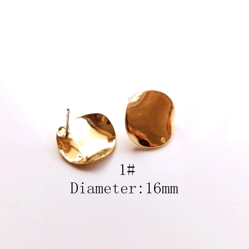 Copper Mirror Surface Wave Bending Peach Heart Ear Nail