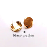 Copper Mirror Surface Wave Bending Peach Heart Ear Nail