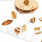 Copper Mirror Surface Wave Bending Peach Heart Ear Nail